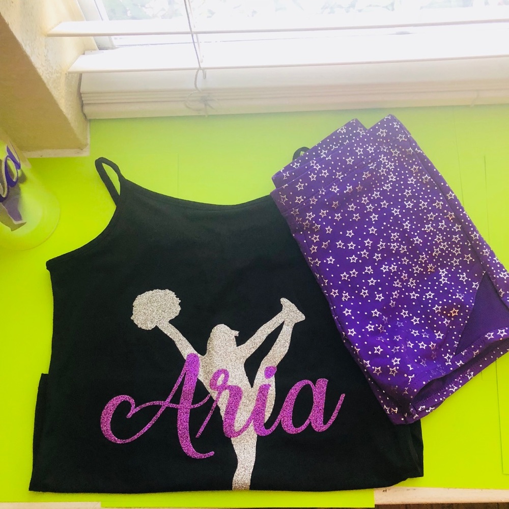 Custom Cheer Tank with Glitter Font